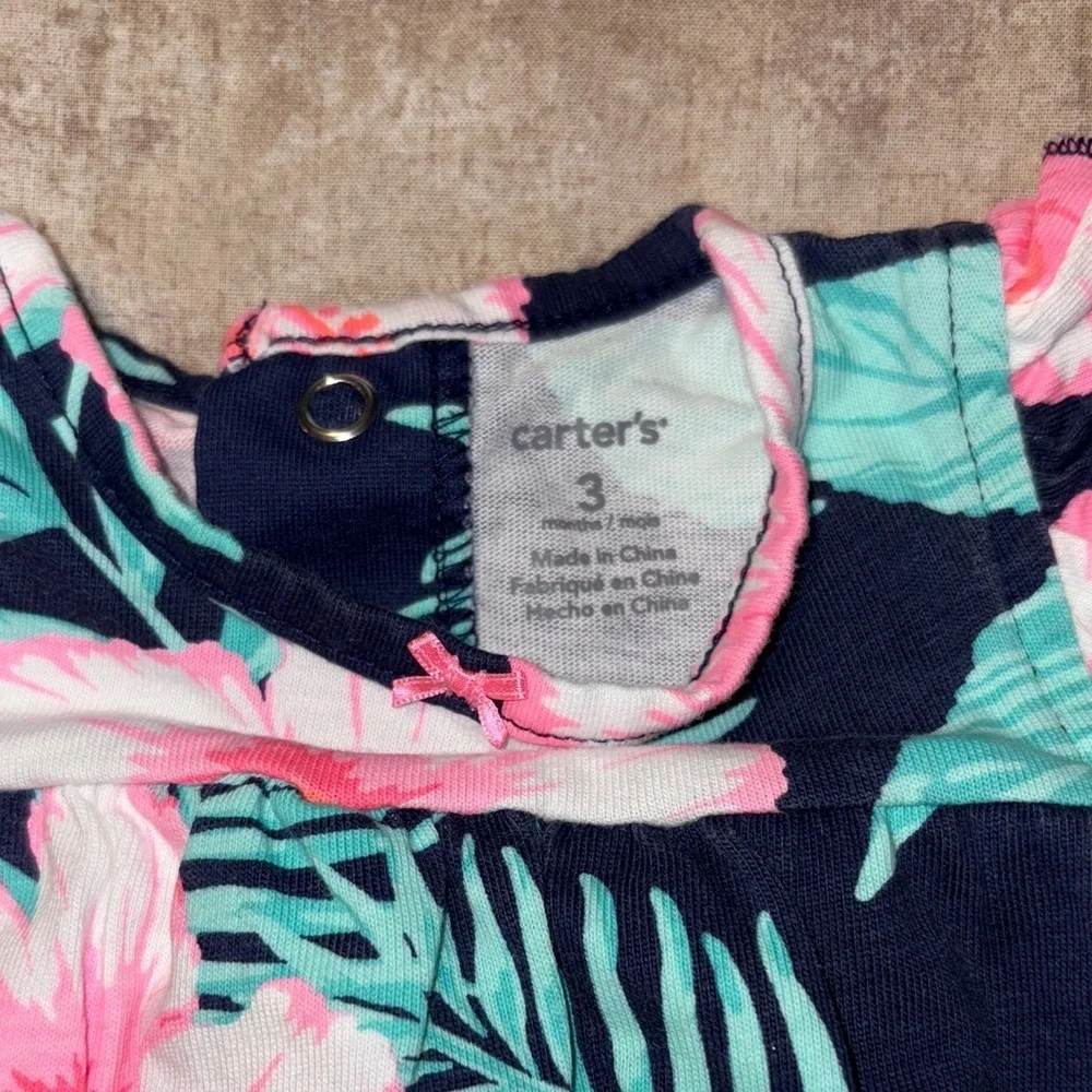 Carter's Navy and Pink Floral Bodysuit